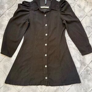 Zara Black Button-Up Dress